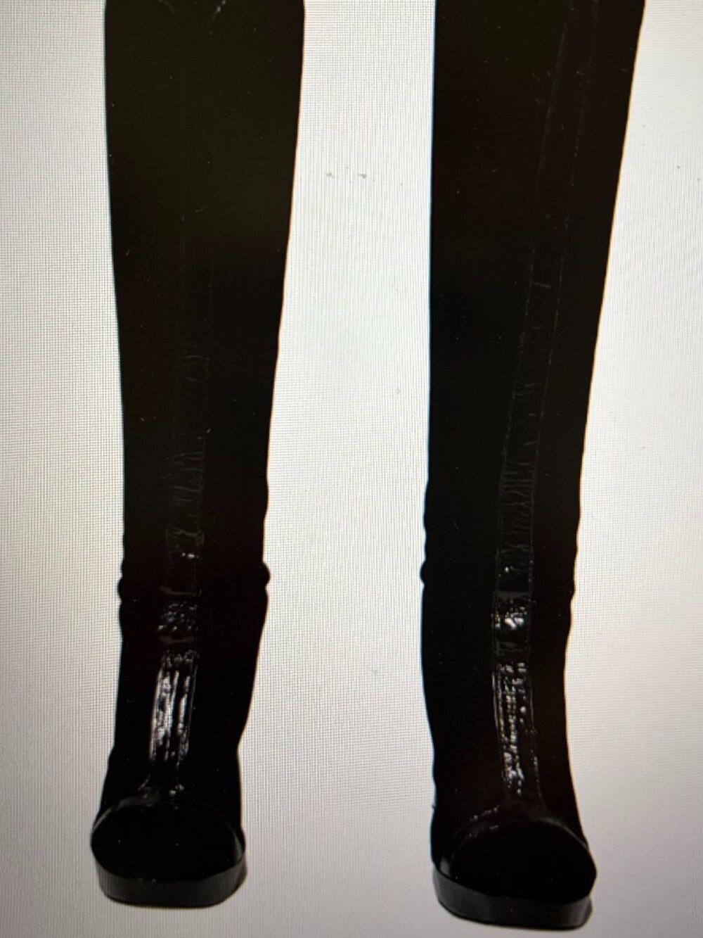 TORY BURCH BLACK SUEDE & PATENT LEATHER HIGH BOOTS Sz 7